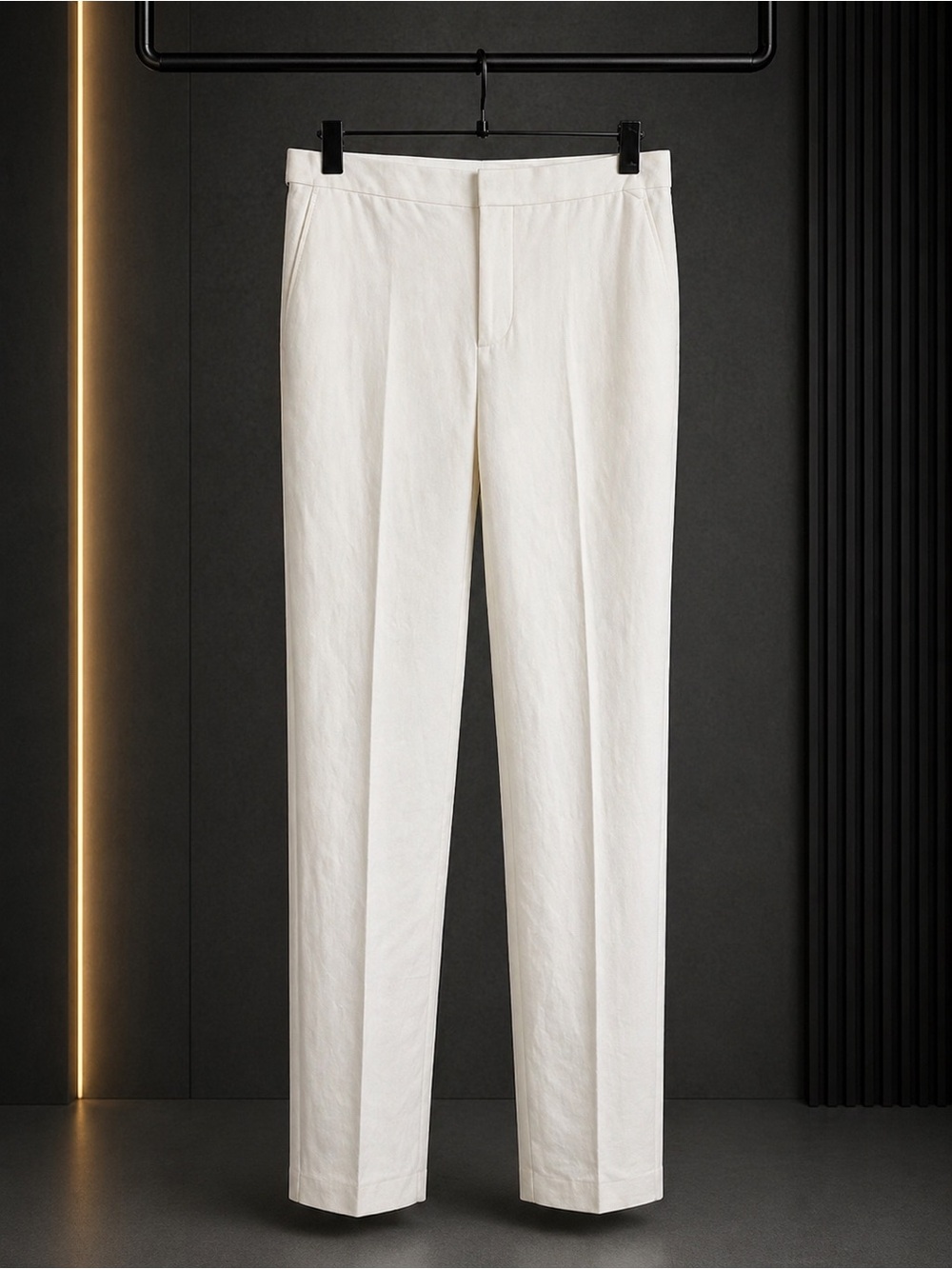New with Flaw: John Varvatos Winter White Tuxedo Pants with Straps in Size 46